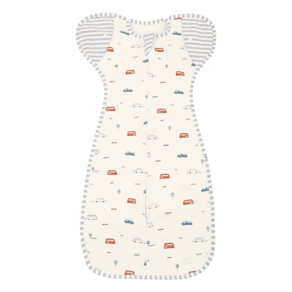 Organic Cotton Baby Sleep Sack – Sleep Sack for Sensitive Skin Beige Cars M,L
