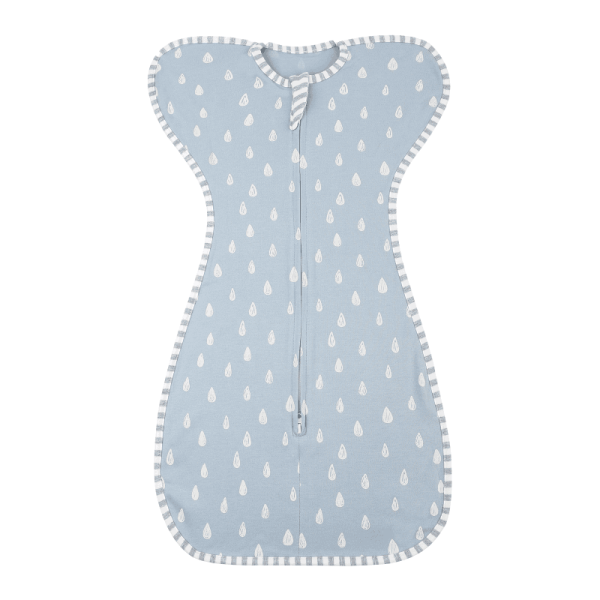 Organic Cotton Baby Sleep Sack – Sleep Sack for Sensitive Skin Blue Raindrops S