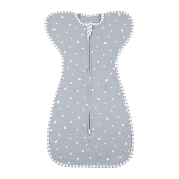 Organic Cotton Baby Sleep Sack – Sleep Sack for Sensitive Skin Gray Five Point Stars S